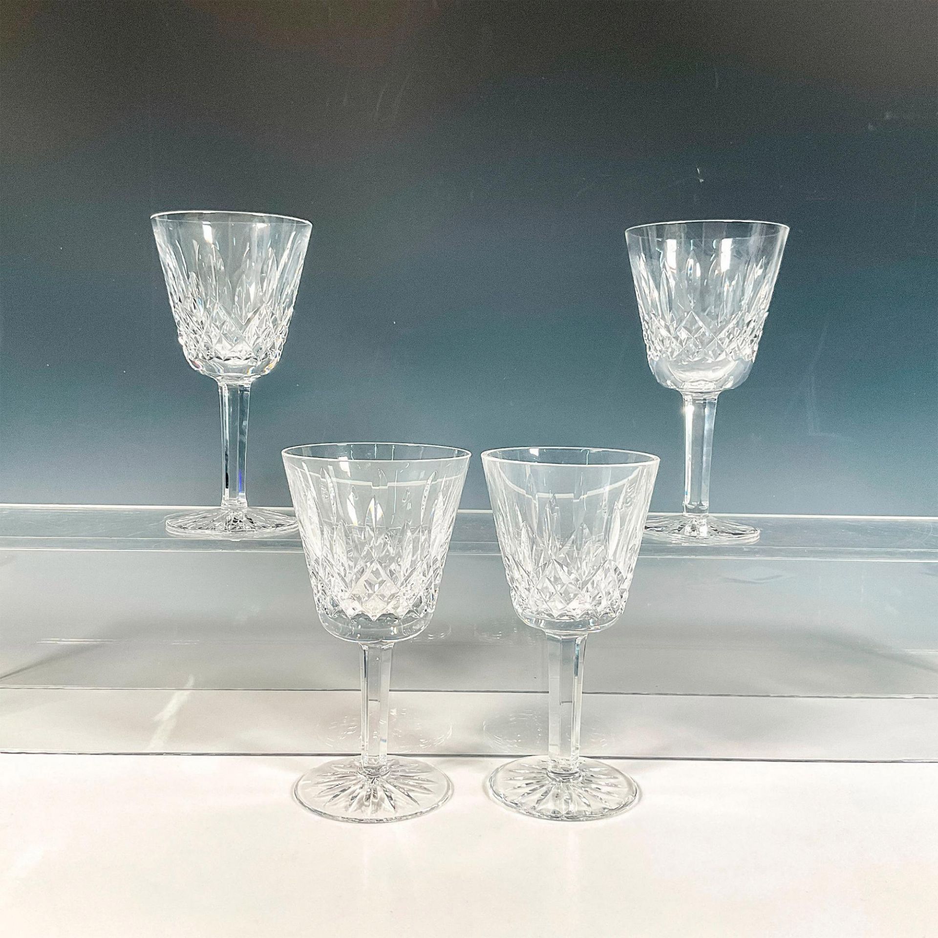 4pc Waterford Crystal Claret Wine Glasses, Lismore