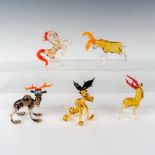 5pc Hand Blown Art Glass Animal Figurines