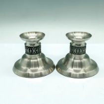 Pair of Vintage Haugesund Pewter Norway Candle Holders