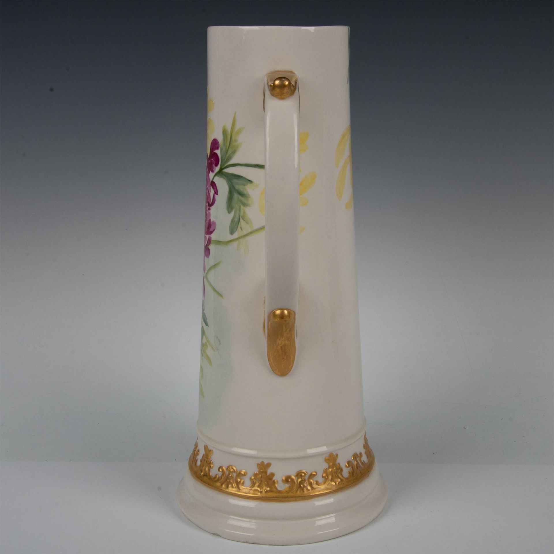 American Belleek Porcelain Tall Tankard, Yellow Mums - Image 4 of 6