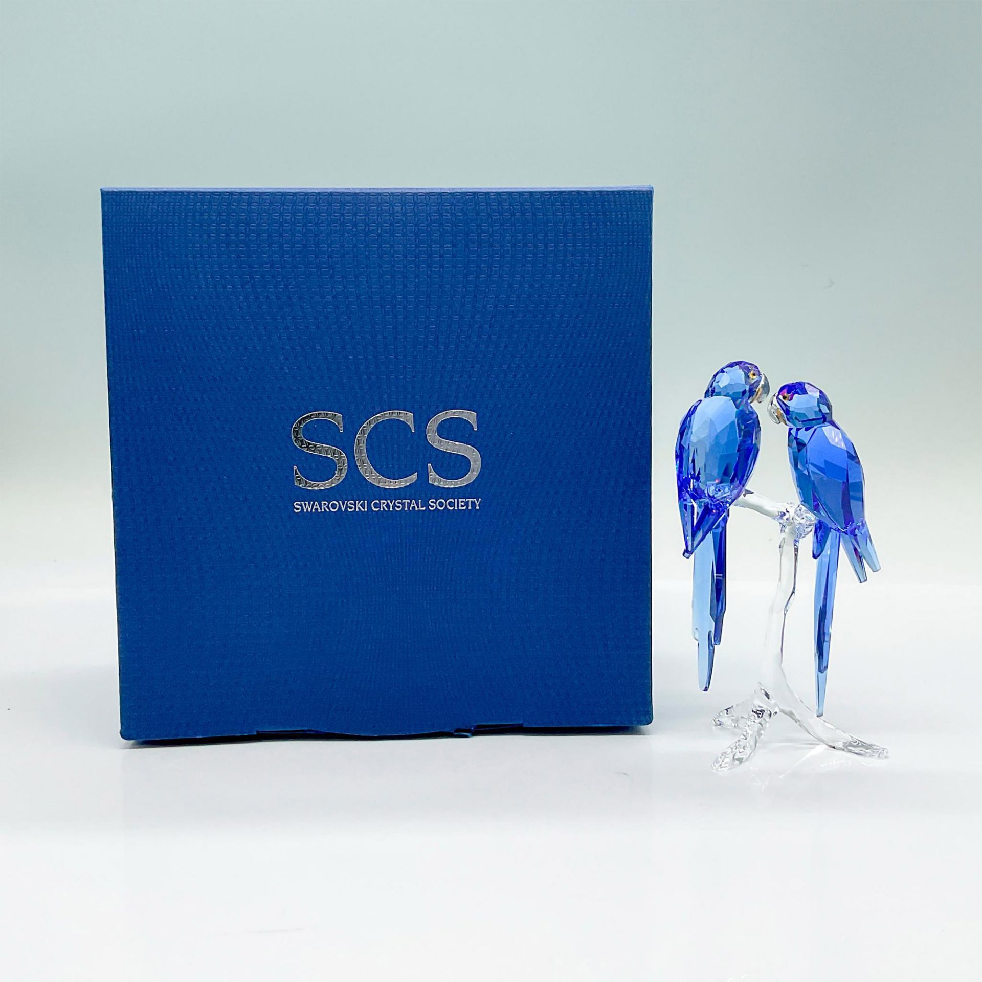Swarovski Crystal Society Figurine, Hyacinth Macaws - Image 2 of 3