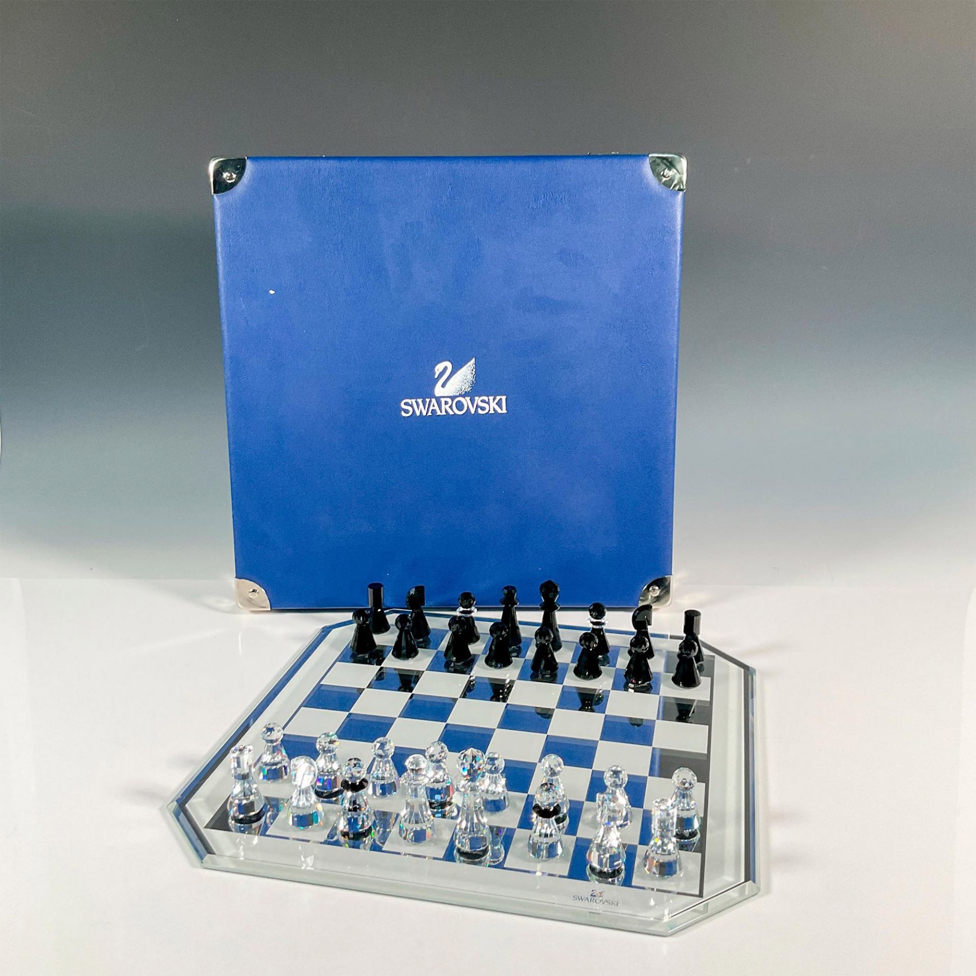 33pc Swarovski Silver Crystal Chess Set - Bild 5 aus 5