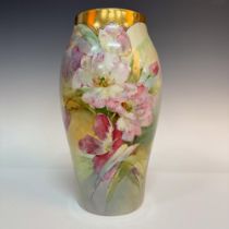 Tressemanes & Vogt Porcelain Limoges Floral Vase