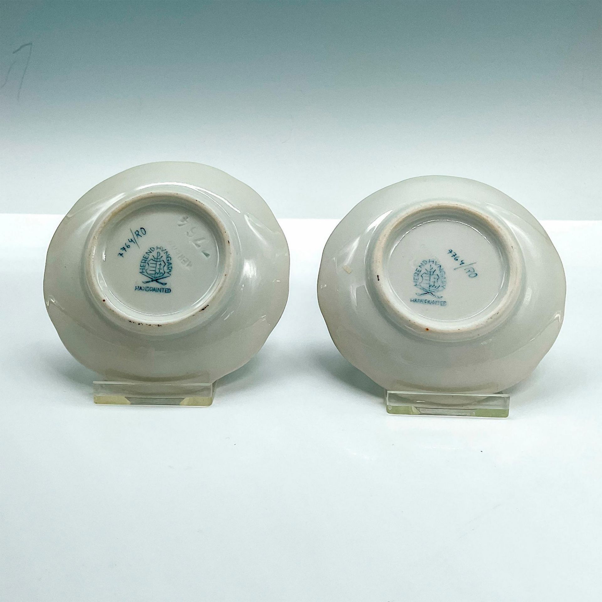 2pc Herend Porcelain Miniature Dishes, Rothschild Bird - Bild 2 aus 2