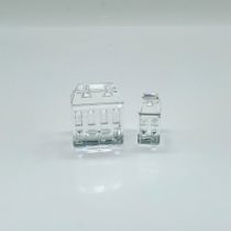 Swarovski Silver Crystal Figurines, Crystal City Houses Set