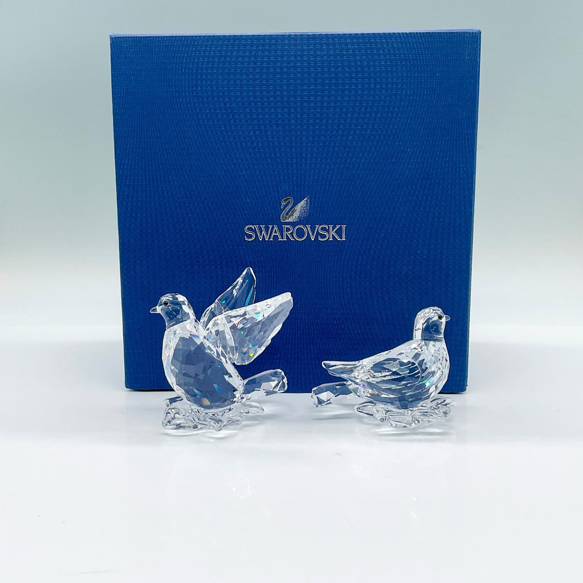 Swarovski Crystal Figurines, Turtledoves - Image 2 of 3