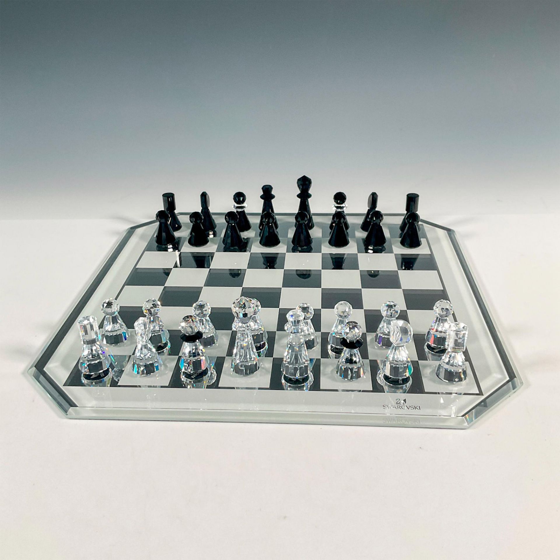 33pc Swarovski Silver Crystal Chess Set