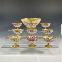 10pc T & V Limoges Porcelain Punch Bowl Set