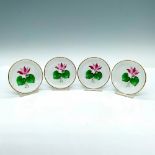 4pc Herend Porcelain Miniature Dishes, Pink Flowers