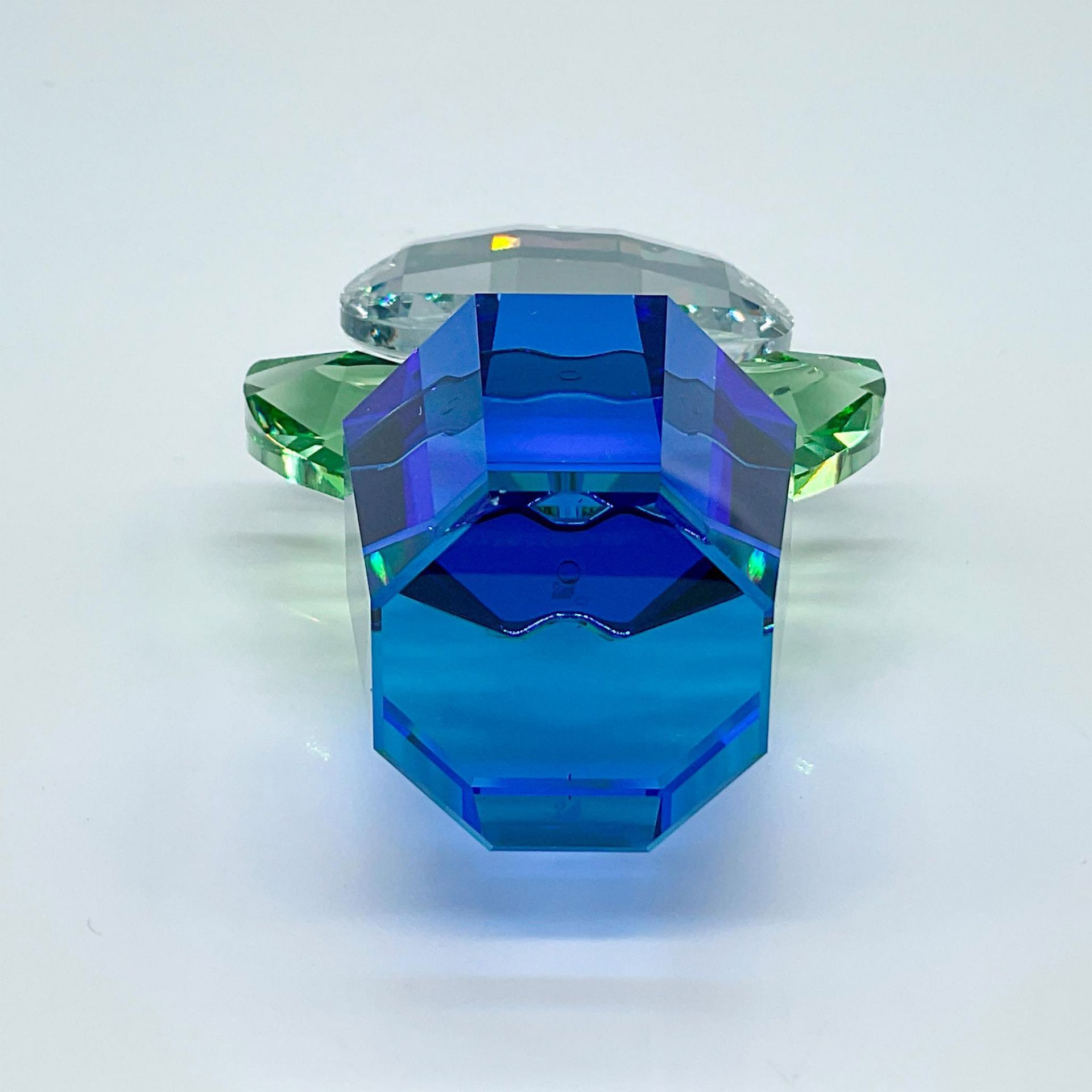 Swarovski Crystal Figurine, Clear Flower in Blue Pot - Image 3 of 3
