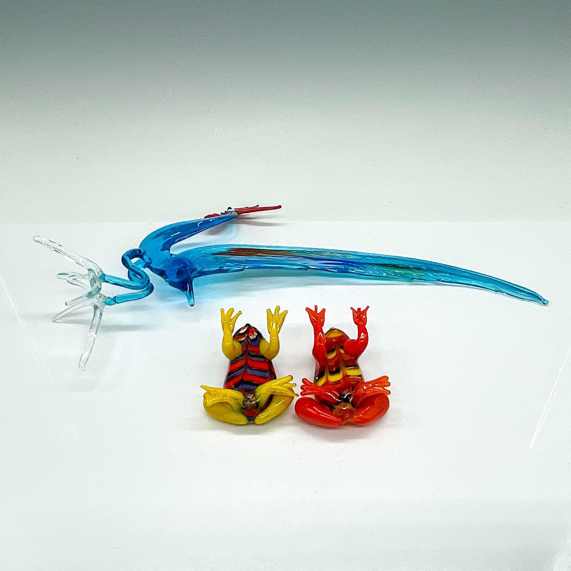 3pc Colored Art Glass Animal Grouping - Bild 3 aus 3