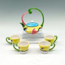 5pc Miniature Ceramic Teapot and Cups