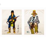Pacheco, Two Original Color Lithographs on Paper, Signed
