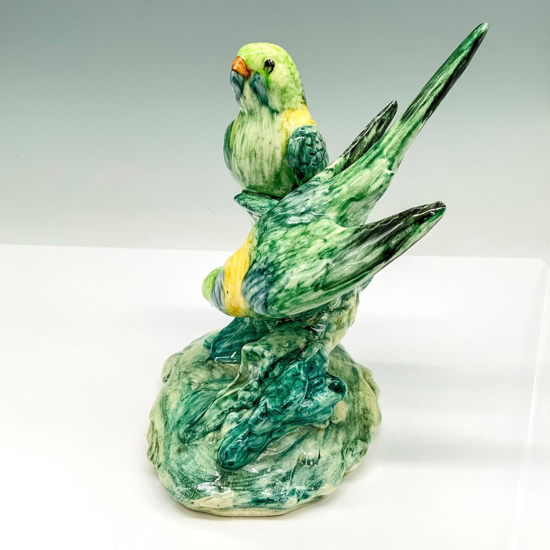 Stangl Pottery Bird Figurine, Double Green Parakeets 3582 - Image 4 of 5