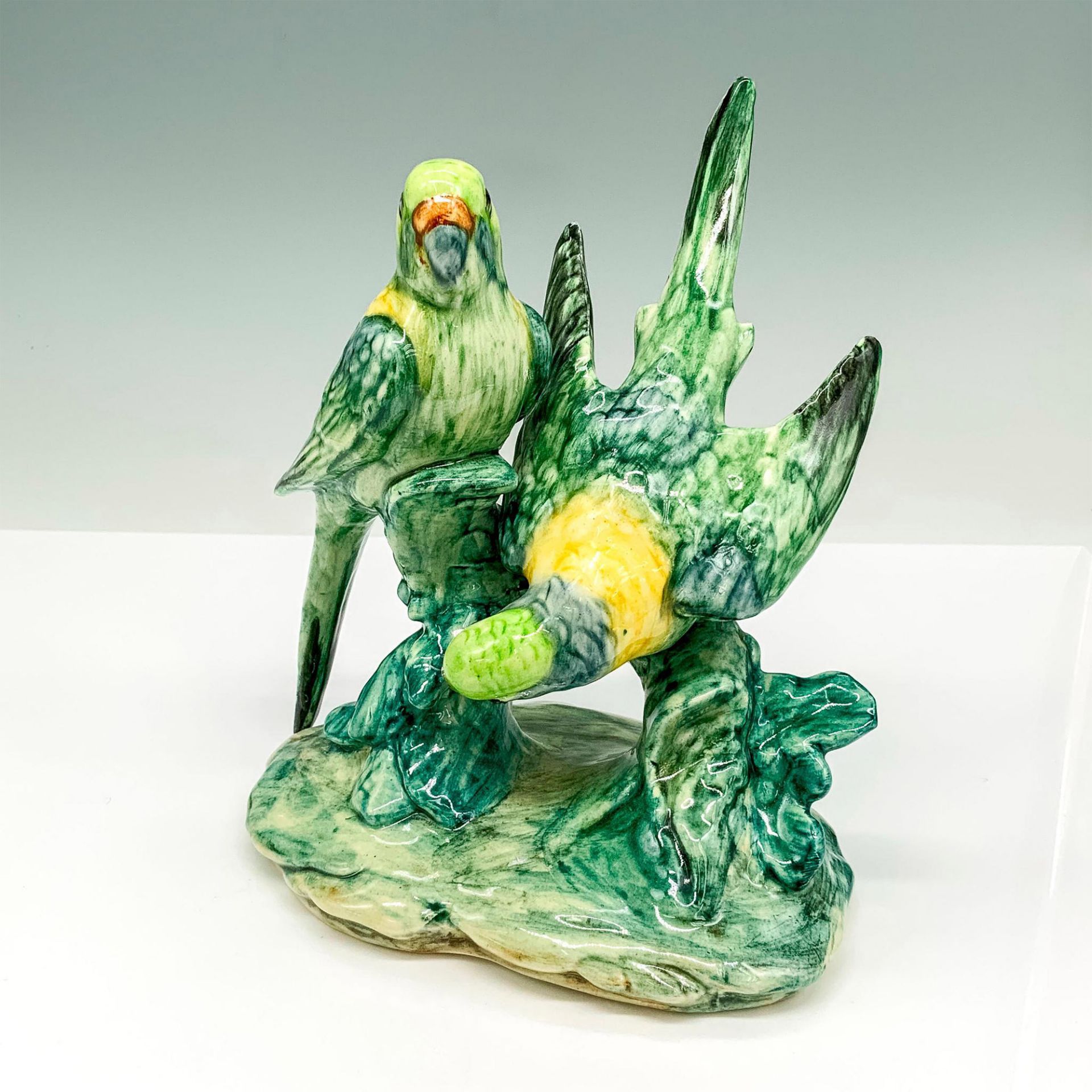 Stangl Pottery Bird Figurine, Double Green Parakeets 3582 - Image 2 of 5