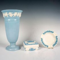 3pc Wedgwood & Barlaston Embossed Queen's Ware Grouping
