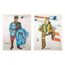 Pacheco, Two Original Color Lithographs on Paper, Signed