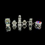 6pc Swarovski Silver Crystal Figurines, Various Animals