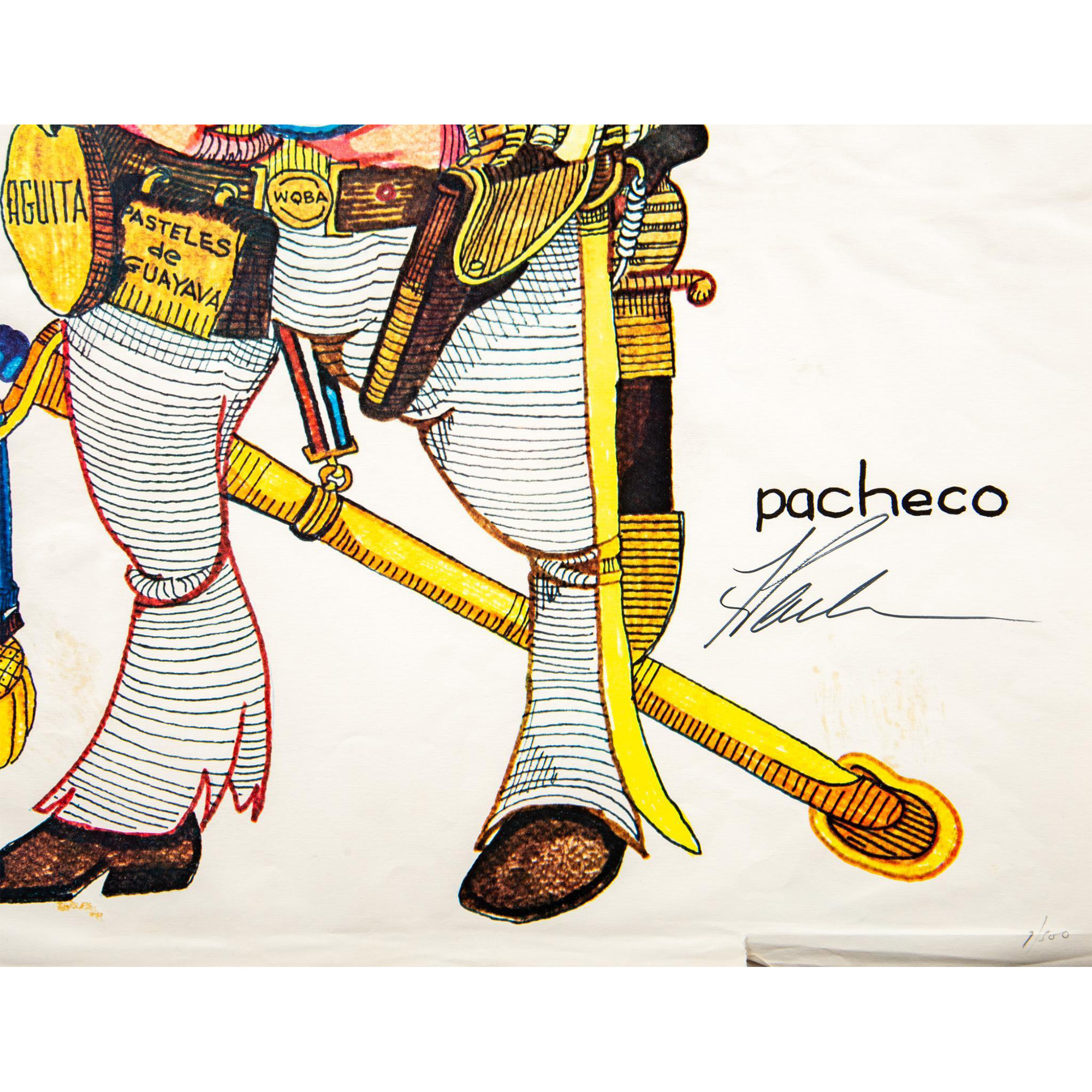 Pacheco, Two Original Color Lithographs on Paper, Signed - Image 7 of 9
