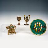 4pc Assorted Vintage Brass Judaic Items