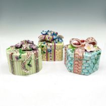 3pc Fitz & Floyd Ceramic Gift Trinket Boxes