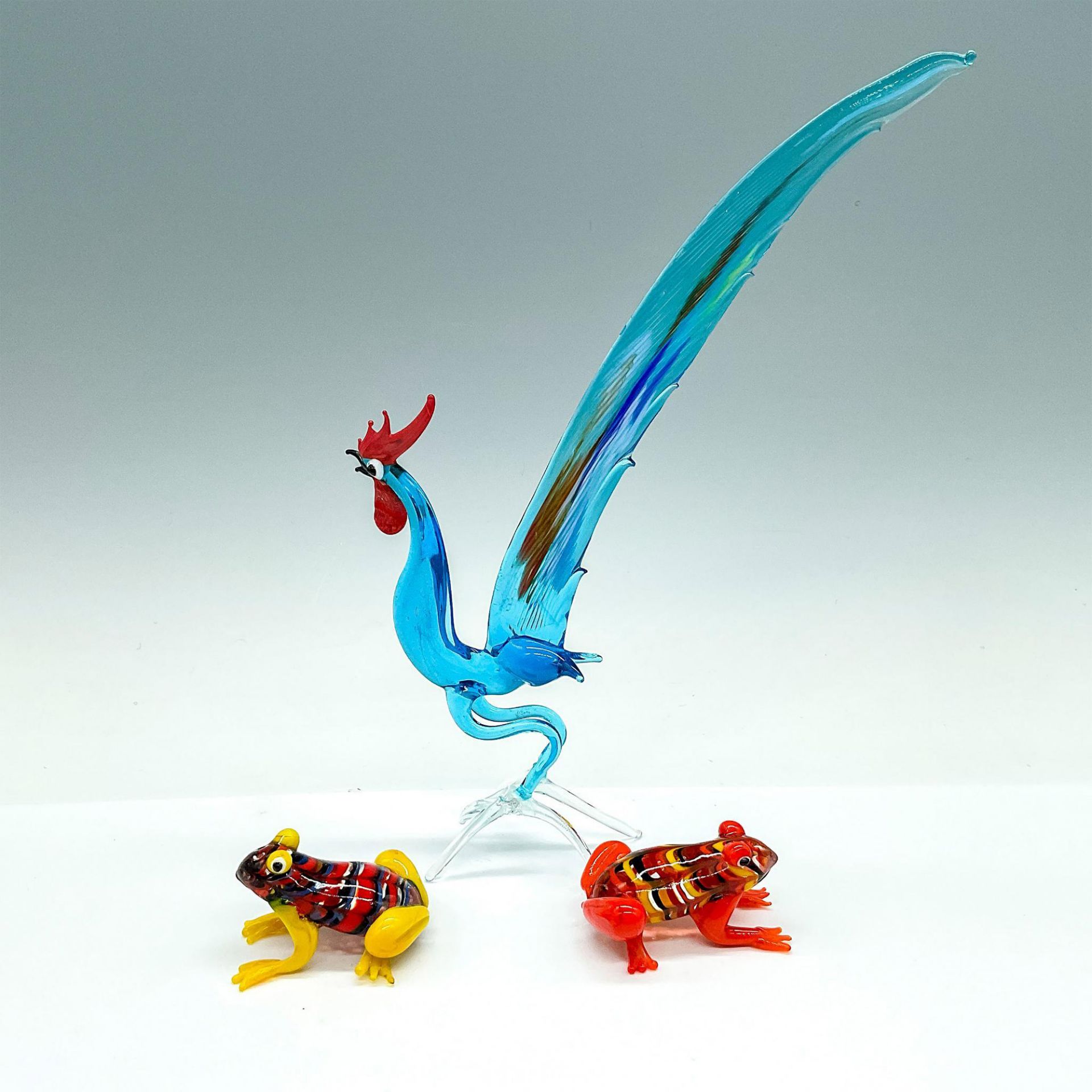 3pc Colored Art Glass Animal Grouping - Bild 2 aus 3