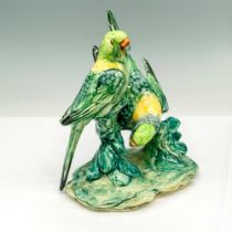 Stangl Pottery Bird Figurine, Double Green Parakeets 3582