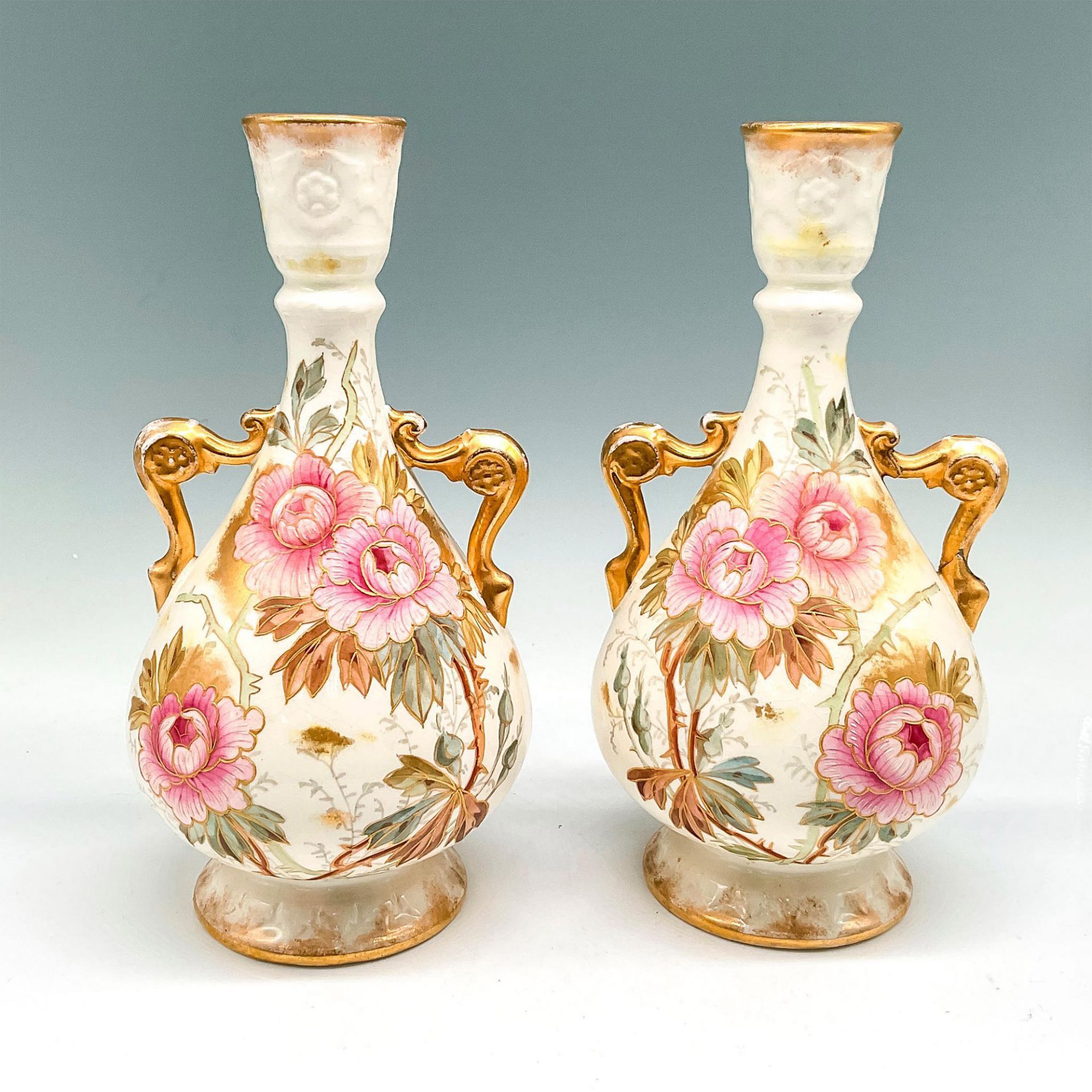 Pair of Royal Bonn Franz Anton Mehlem Vases