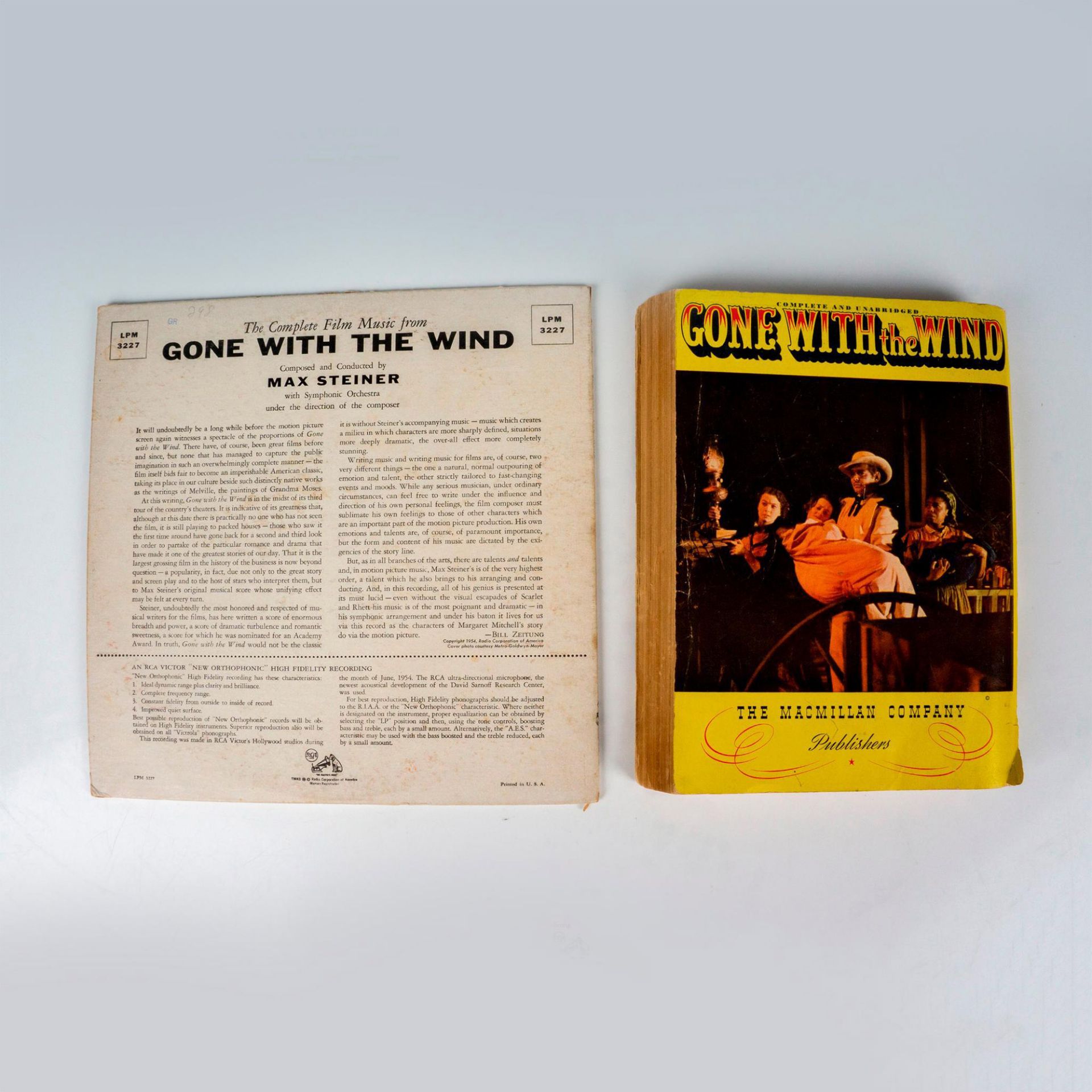 2pc Vintage Gone With The Wind Memorabilia Book and Record - Image 2 of 3