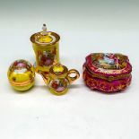 4pc Limoges Porcelain Miniatures + Trinket Box