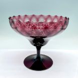 Vintage Purple Glass Lattice Compote Bowl