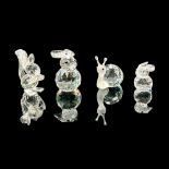 4pc Swarovski Crystal Swan Figurines, Rabbits/Squirrel/Snail