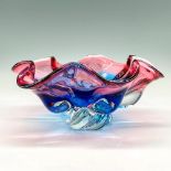 Murano Style Handmade Glass Compote Bowl