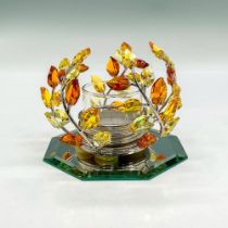 Swarovski Crystal Candle Holder, Autumn Leaves