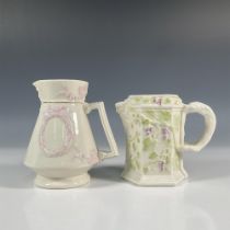 2pc Belleek Porcelain Florence Pitcher and Vine Jug