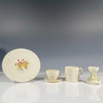5pc Belleek Pottery Porcelain Collectibles