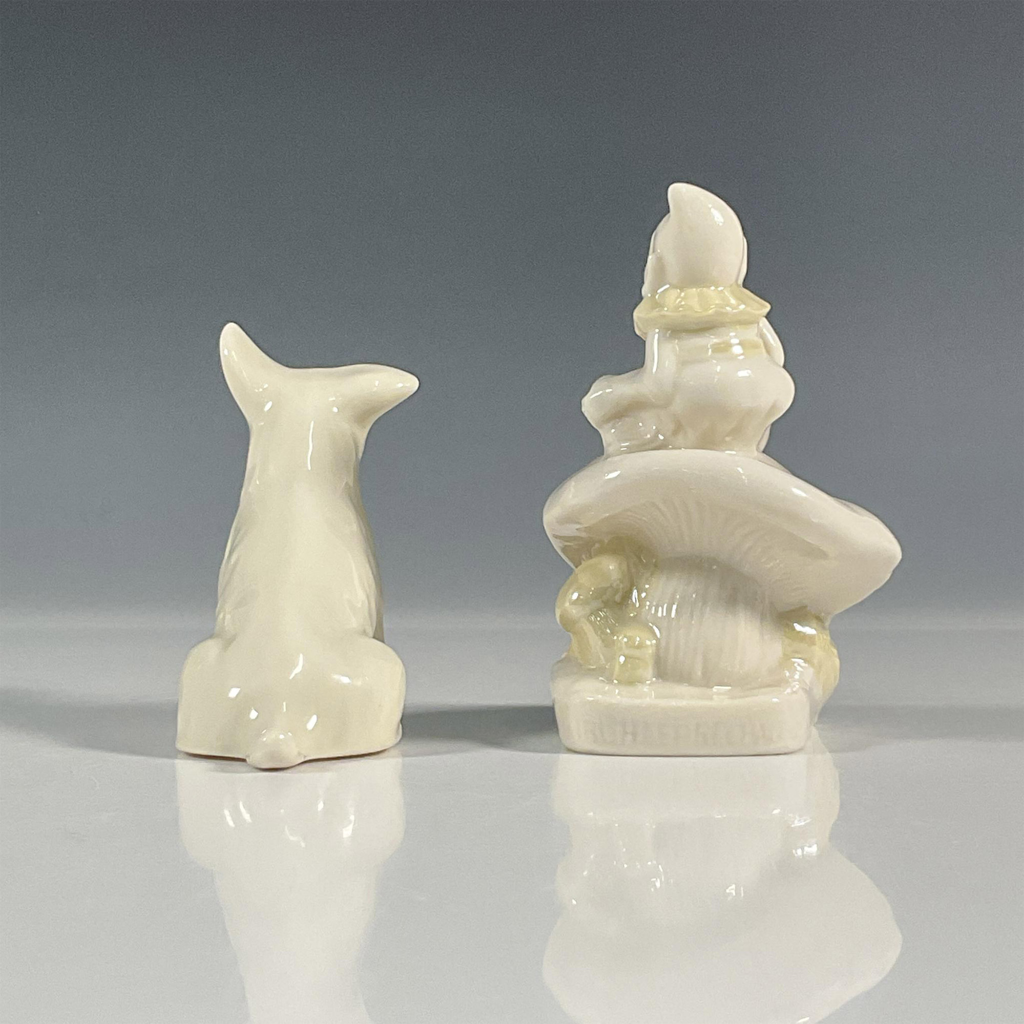 2pc Belleek Pottery Porcelain Figurines - Image 3 of 4
