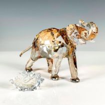 2pc SCS Swarovski Crystal Figurine, Cinta Elephant & Plaque