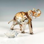2pc SCS Swarovski Crystal Figurine, Cinta Elephant & Plaque