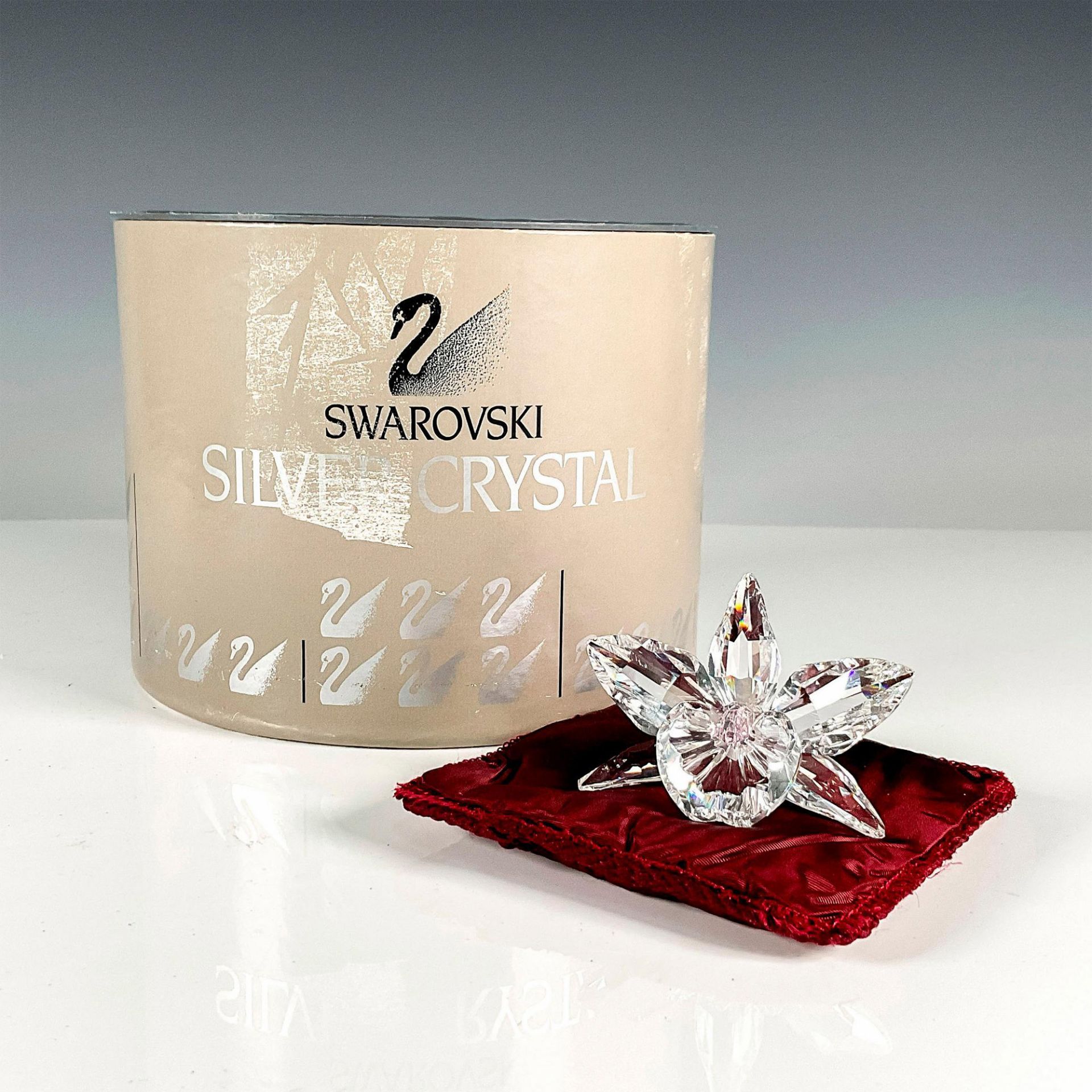 Swarovski Silver Crystal Figurine, Orchid Pink - Image 4 of 4