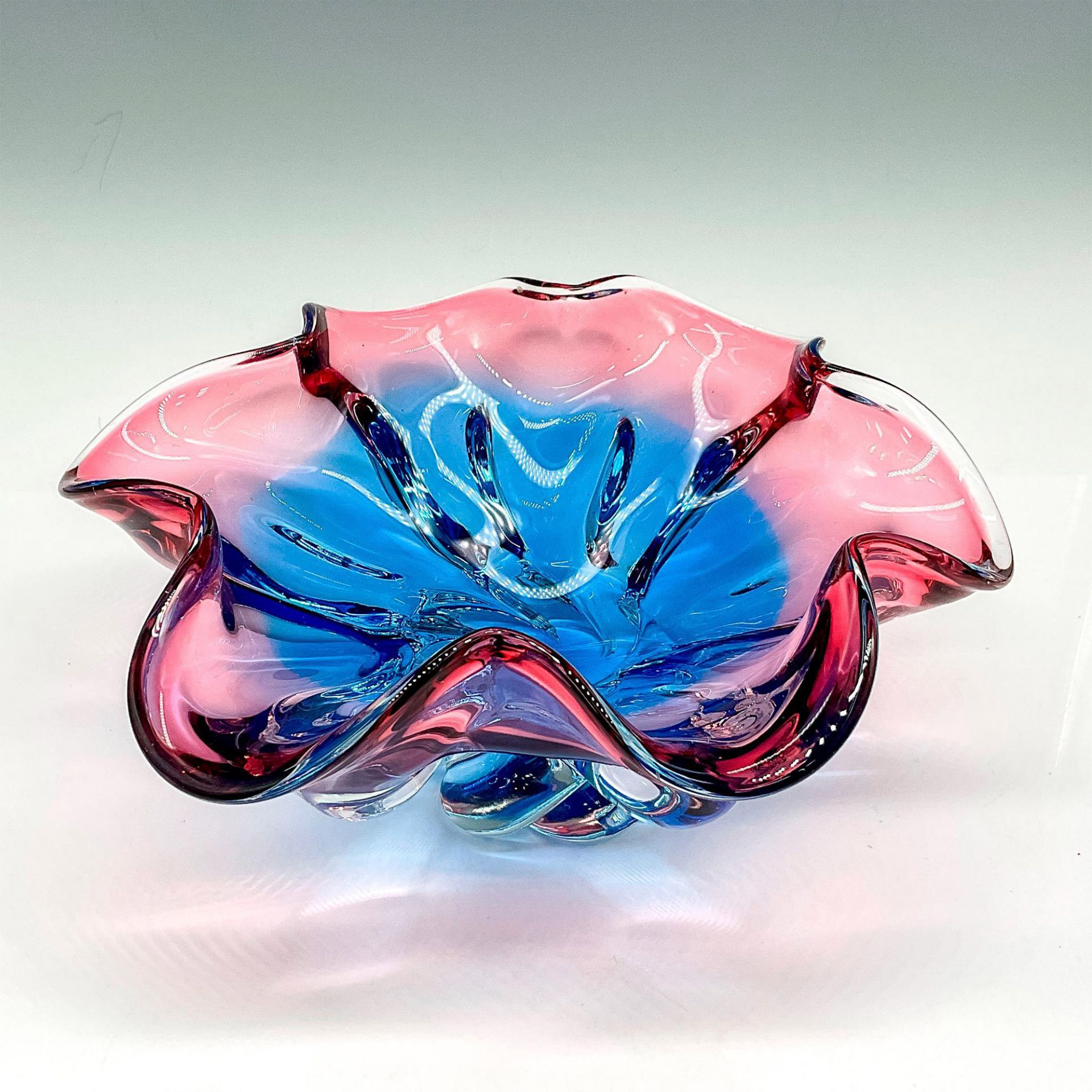 Murano Style Handmade Glass Compote Bowl - Image 2 of 3