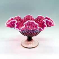 Fenton Glass Opalescent Footed Bowl, Hobnail Plum