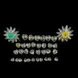 3pc Swarovski Crystal Decorative Elements, Flowers + Hearts