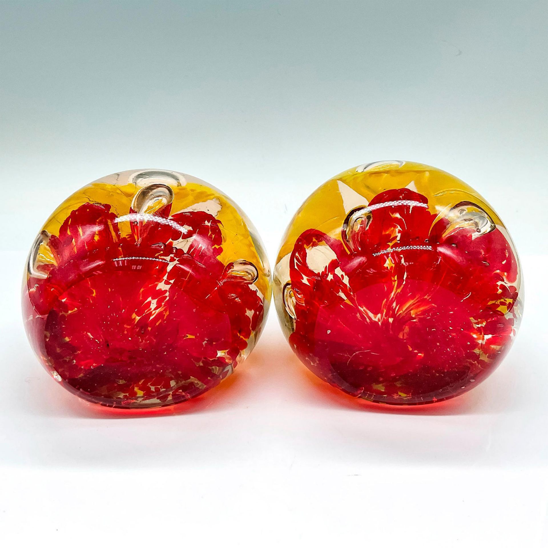 2pc Murano Art Glass Floral Bookends - Image 4 of 4