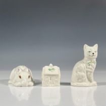 3pc Belleek Pottery Porcelain Figurines
