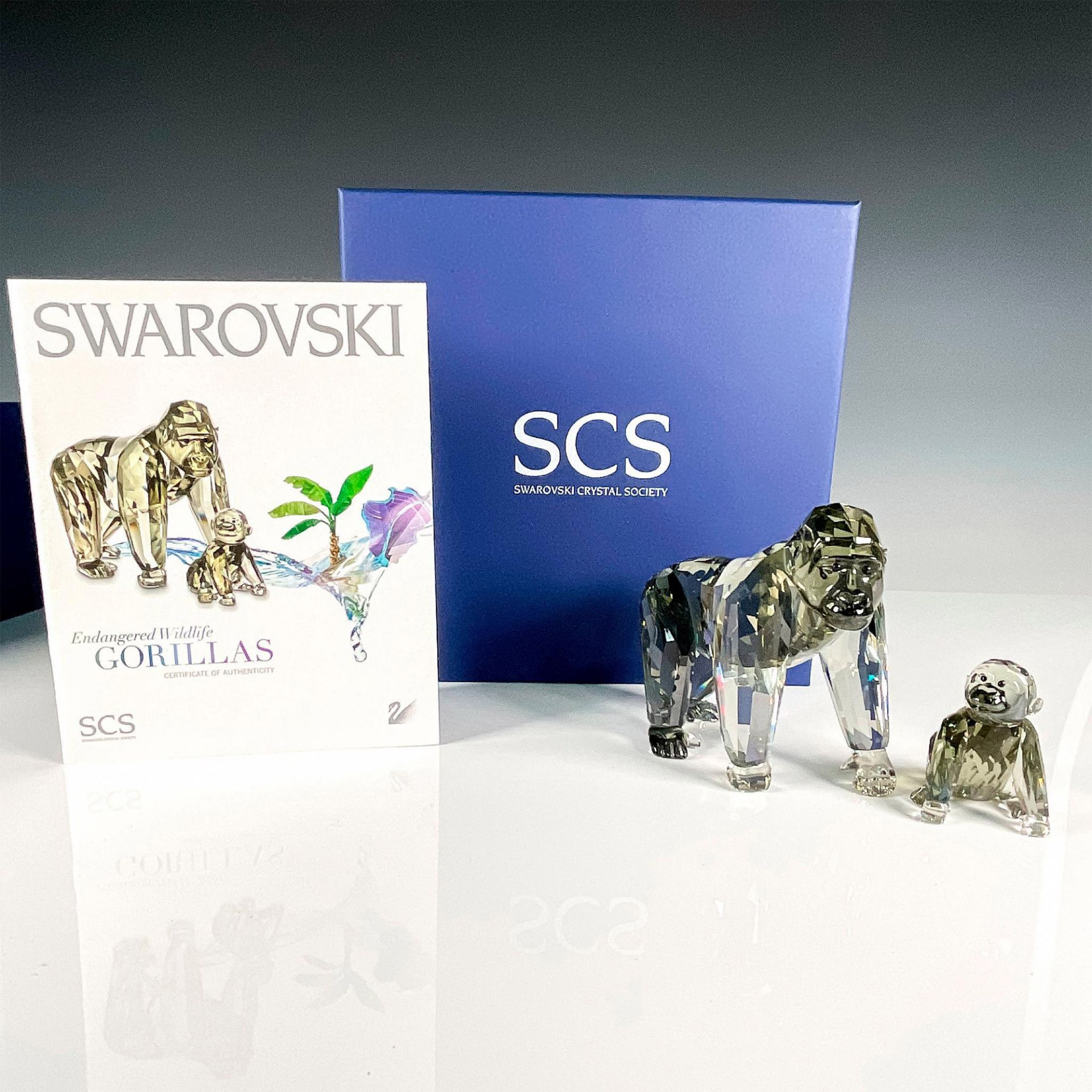 Swarovski Crystal Figurines, Gorillas - Image 4 of 4