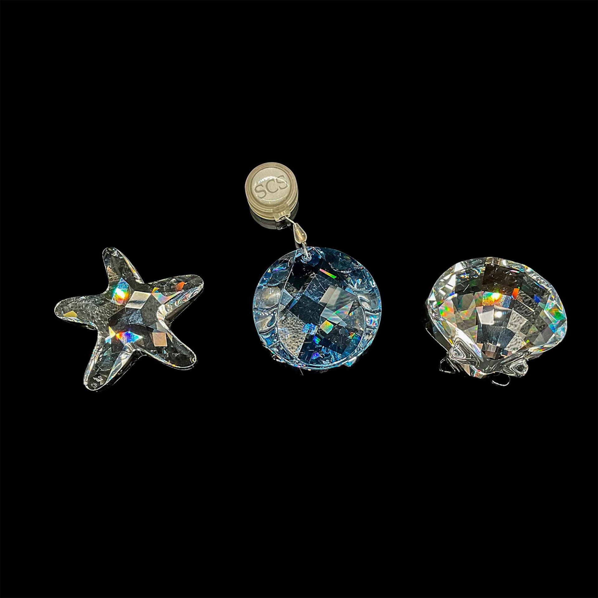 3pc Swarovski Crystal SCS Starfish, Seashell + Suncatcher