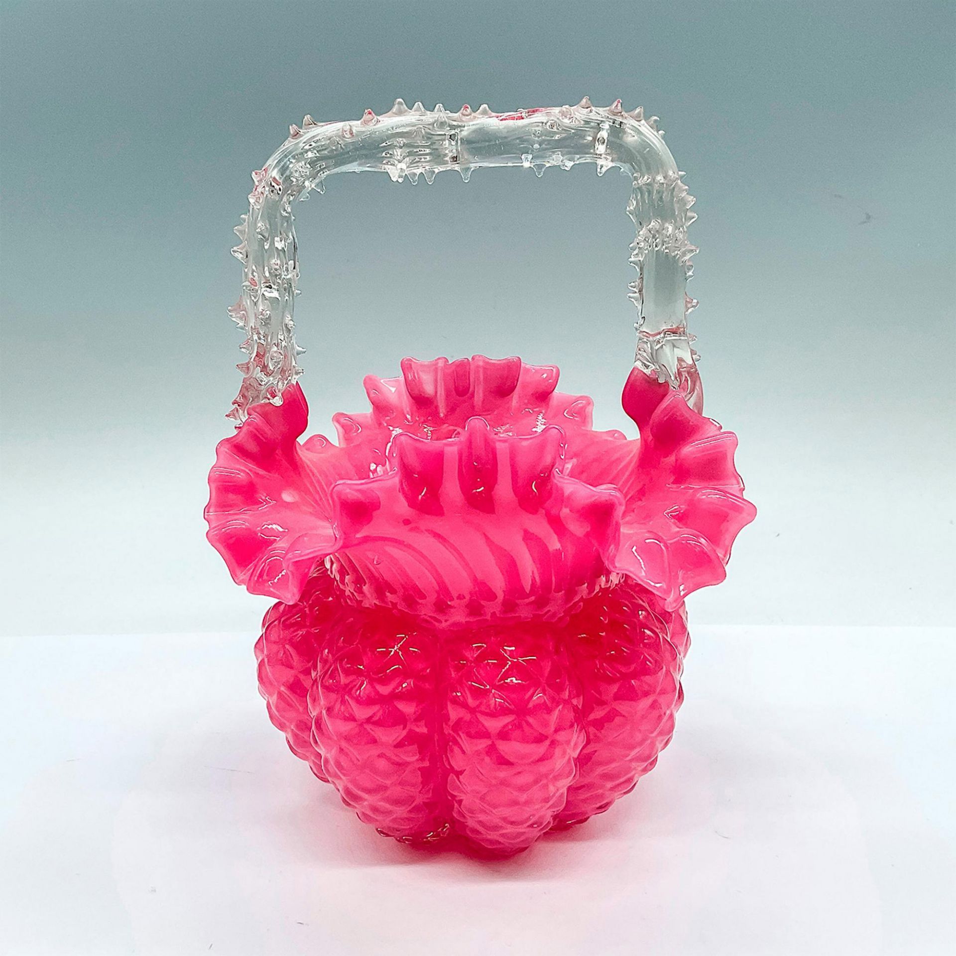 Vintage Art Studio Pink Thorn Glass Basket