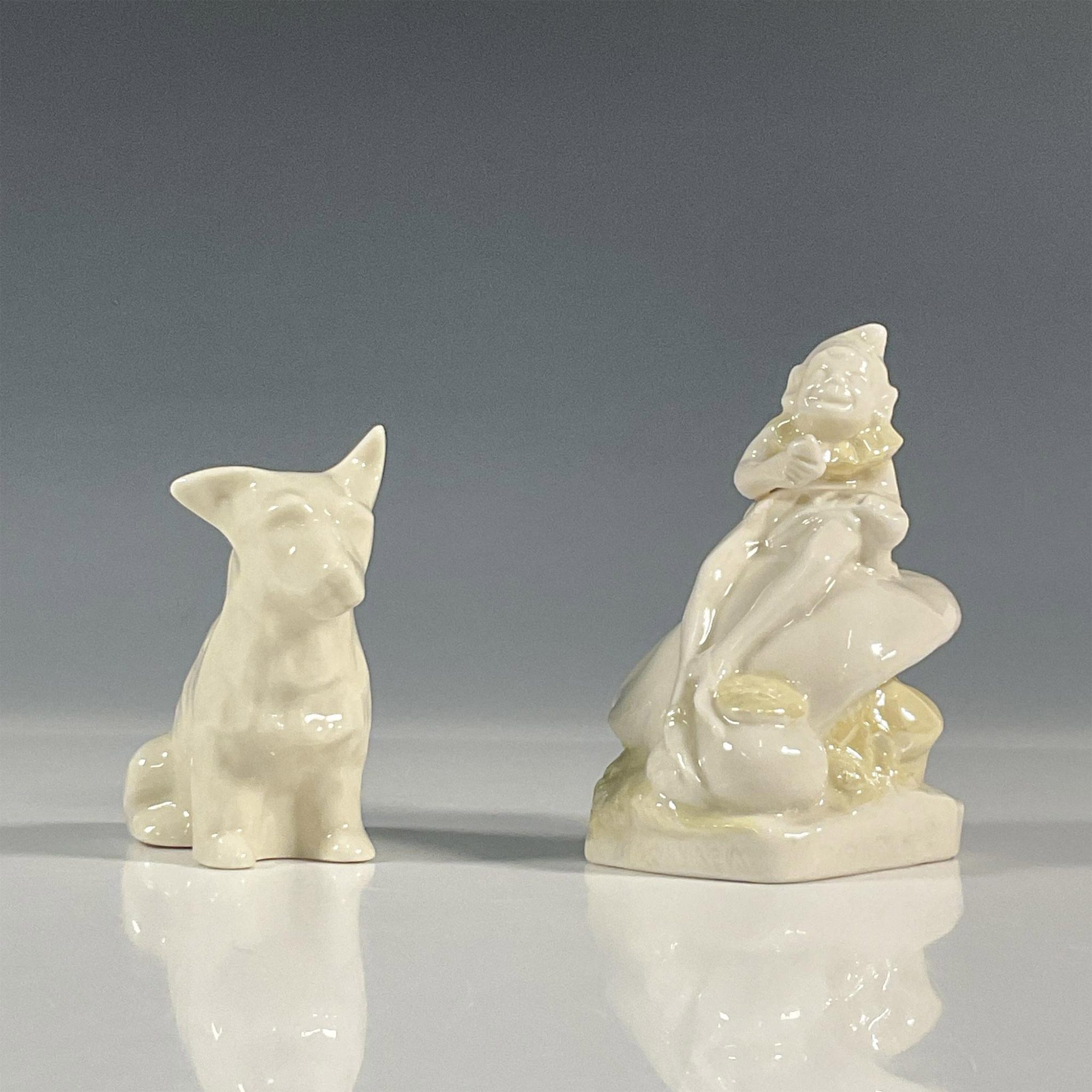 2pc Belleek Pottery Porcelain Figurines - Image 2 of 4