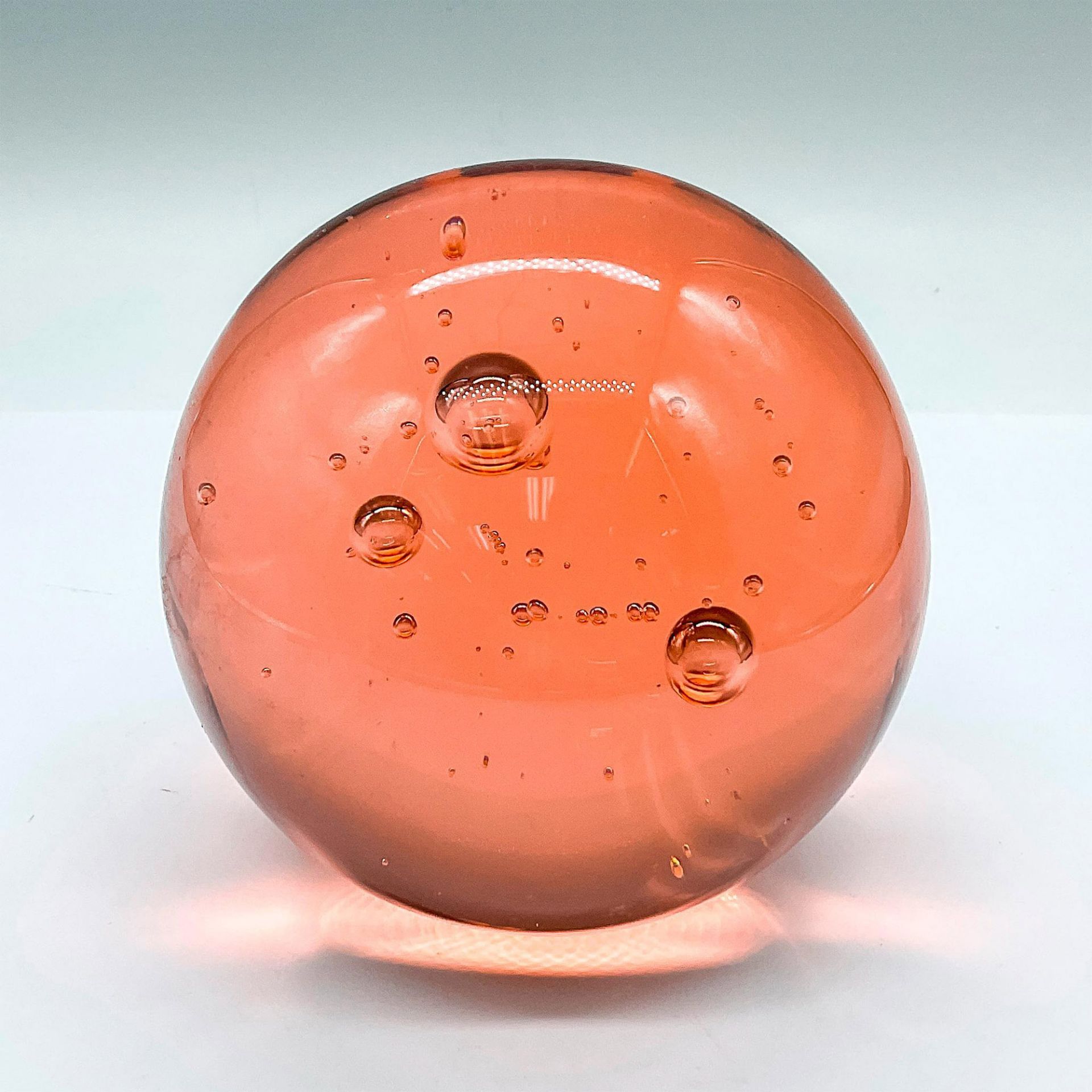 Mexican Glass Pink Orb Paperweight